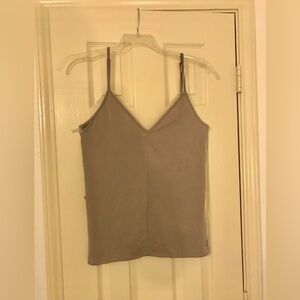 WOMENS BUCKLE RED BY BKE TAUPE TANK SKINNY STRAP CRISCROSS BACK MEDIUM